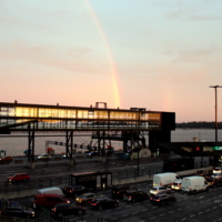 Радуга в вечернем Хельсинки.