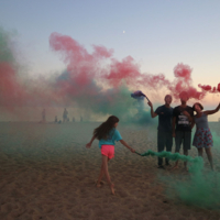 Рукотворные, цветные.