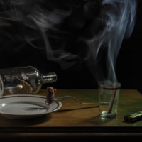 А потом кончил пить, потому что устал