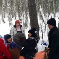 Новый год в лесу. Бой подушками.