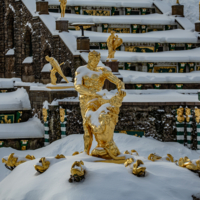 Самсон. Петергоф. Зима