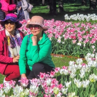 В цветнике...