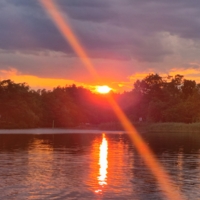 Вечерний лучик солнца.