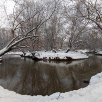 Зимний пейзаж с рекой
