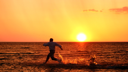 На закате...